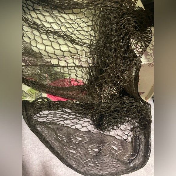 silky soft vintage Lace net scarf knotted ends excellent condition 50s/40s - Picture 6 of 6